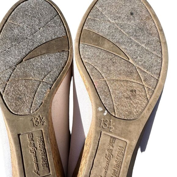 American Eagle Girls White Canvas Peep Toe Heels Dress Shoes Size 13.5 - Picture 5 of 5